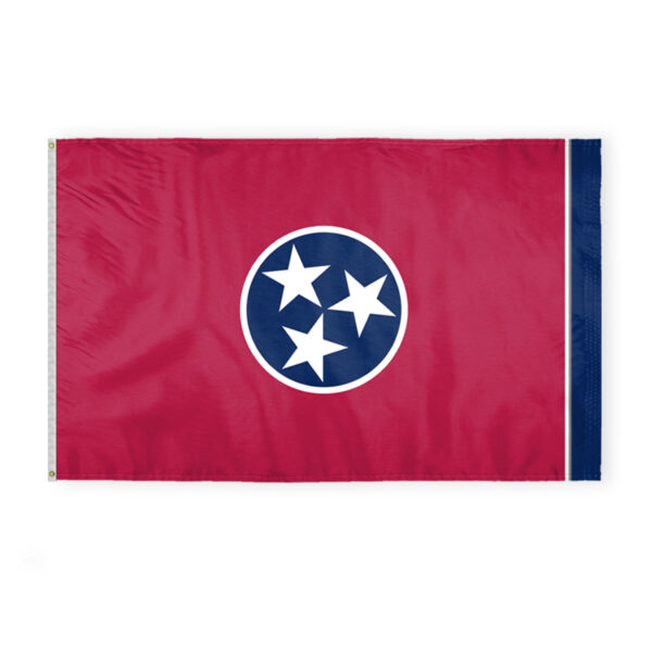 AGAS Tennessee State Flag 5x8 Ft - Double Sided Reverse Print On Back 200D Nylon