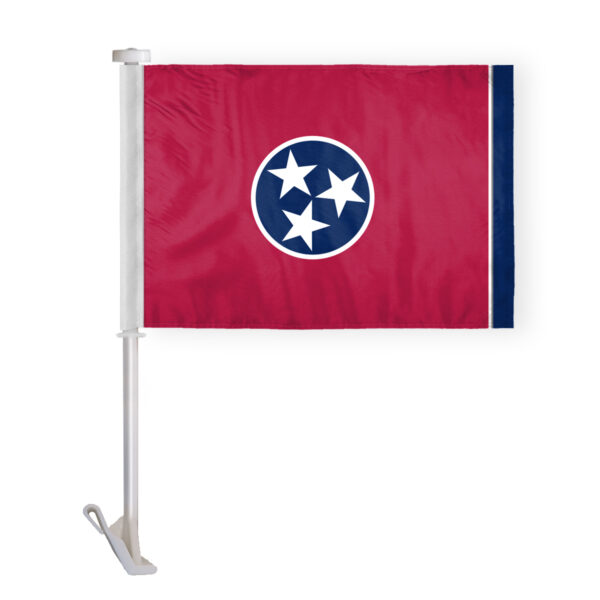 AGAS Tennessee State Car Window Flag 10.5x15 inch - Double Side Printed Knitted Polyester