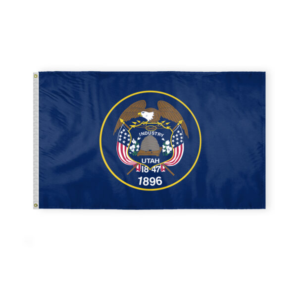 AGAS Utah State Flag 3x5 Ft - Single Sided Polyester - Iron Grommets