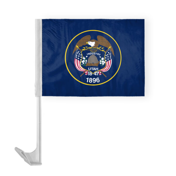 AGAS Utah State Car Window Flag 12x16 Inch - Printed Polyester