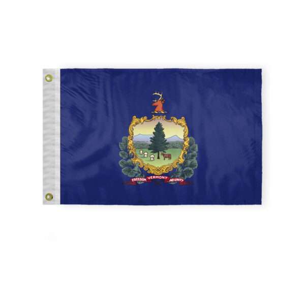 AGAS Vermont State Boat Flag 12x18 Inch - Double Sided Reverse Print On Back 200D Nylon