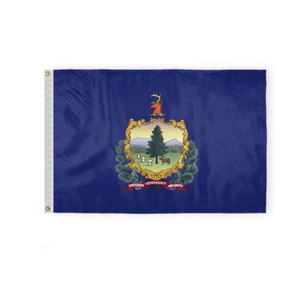 AGAS Vermont State Flag 2x3 Ft - Double Sided Reverse Print On Back 200D Nylon