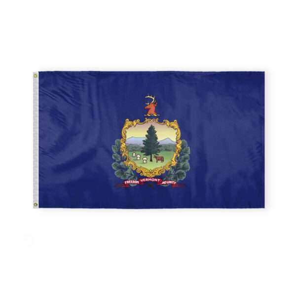 AGAS Vermont State Flag 3x5 Ft - Single Sided Polyester - Iron Grommets