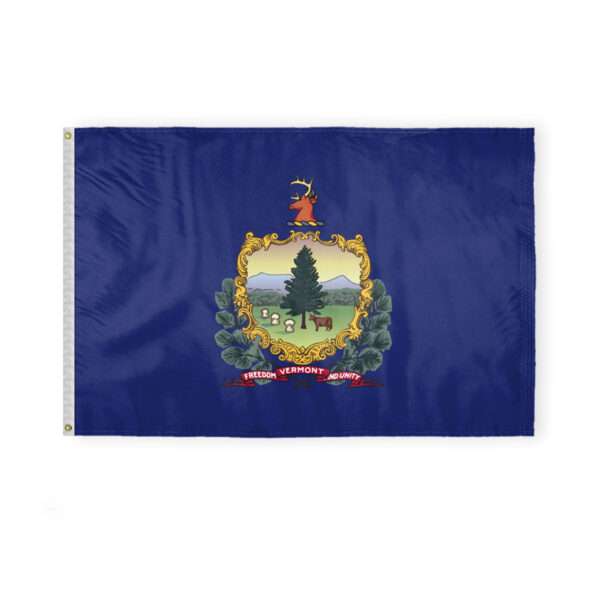 AGAS Vermont State Flag 4x6 Ft - Double Sided Reverse Print On Back 200D Nylon