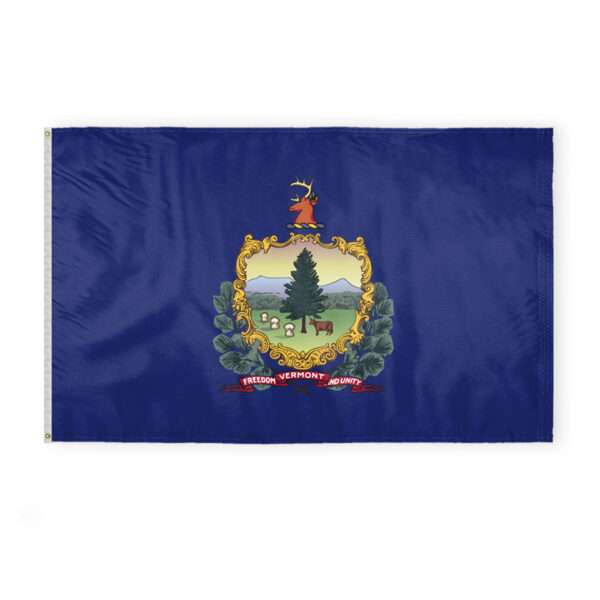 AGAS Vermont State Flag 5x8 Ft - Double Sided Reverse Print On Back 200D Nylon