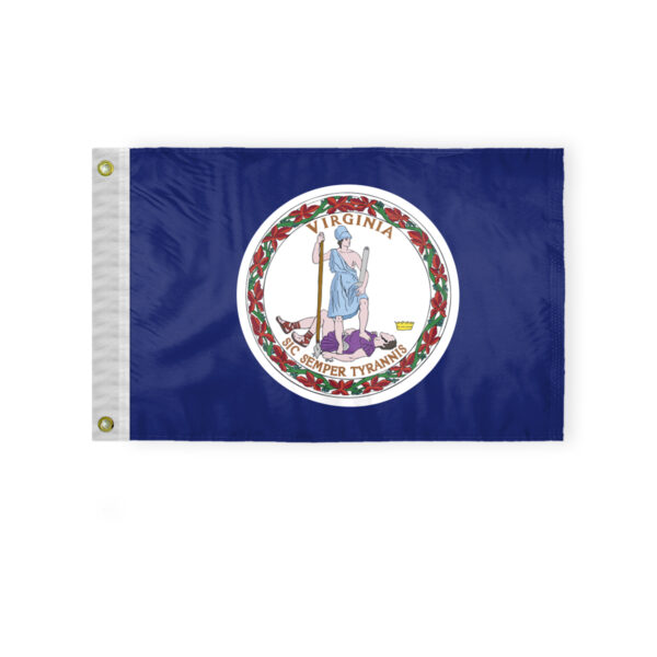 AGAS Virginia State Boat Flag 12x18 Inch -Double Sided Reverse Print On Back 200D Nylon