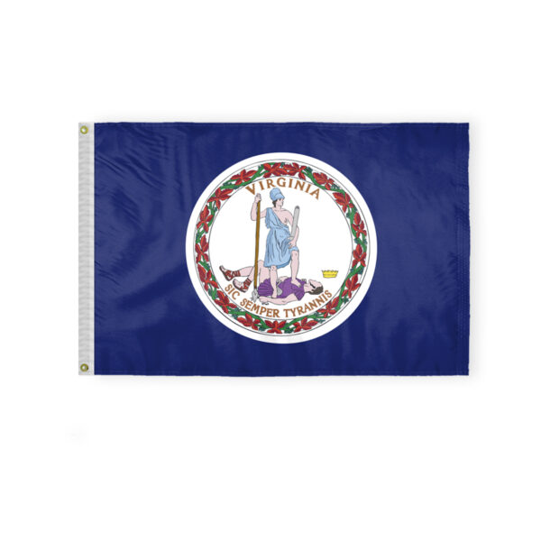 AGAS Virginia State Flag 2x3 Ft -Double Sided Reverse Print On Back 200D Nylon