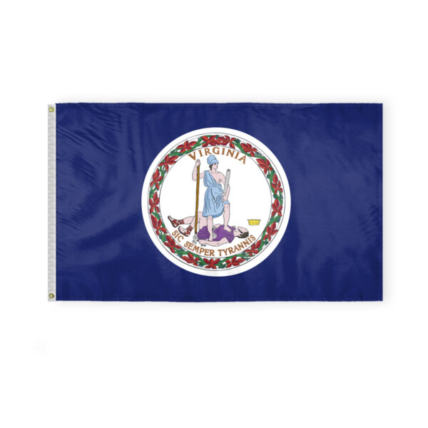 AGAS Virginia State Flag 3x5 Ft - Single Sided Polyester - Iron Grommets