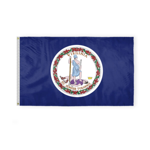 AGAS Virginia State Flag 3x5 Ft -Double Sided Reverse Print On Back 200D Nylon