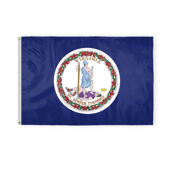AGAS Virginia State Flag 4x6 Ft -Double Sided Reverse Print On Back 200D Nylon