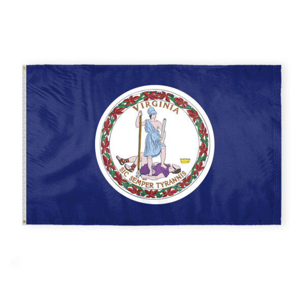 AGAS Virginia State Flag 5x8 Ft -Double Sided Reverse Print On Back 200D Nylon