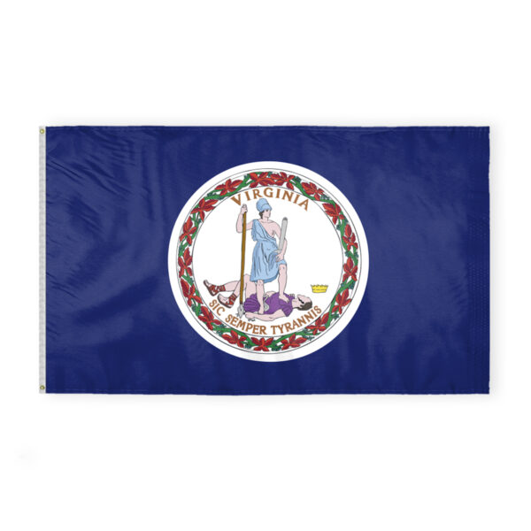 AGAS Virginia State Flag 6x10 Ft -Double Sided Reverse Print On Back 200D Nylon