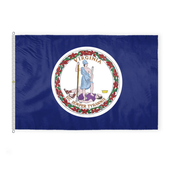 AGAS Virginia State Flag 8x12 Ft -Double Sided Reverse Print On Back 200D Nylon
