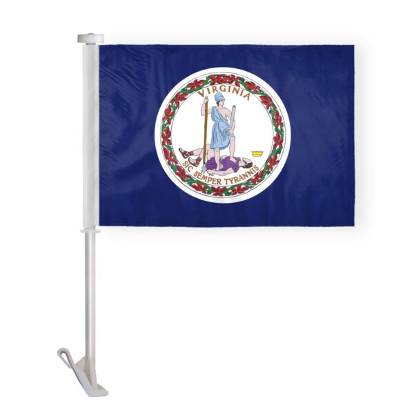 AGAS Virginia State Car Window Flag 10.5x15 inch - Double Side Printed Knitted Polyester