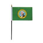 AGAS Washington Stick Flag 4x6 Inch with 11 inch Plastic Pole - Printed Polyester