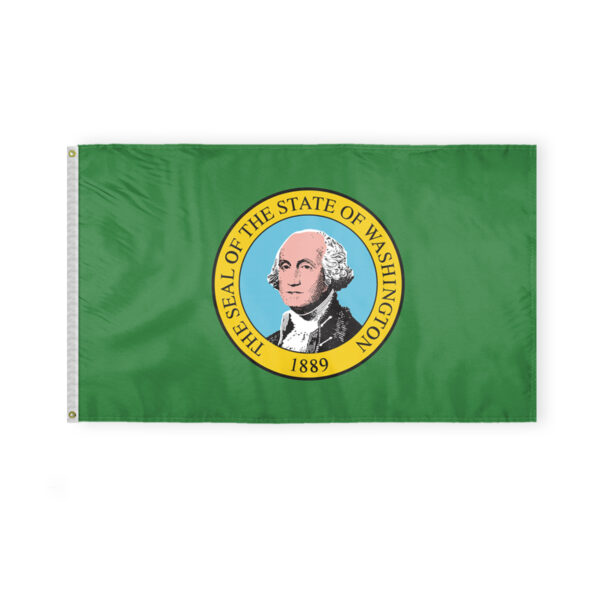 AGAS Washington State Flag 3x5 Ft - Single Sided Polyester - Iron Grommets