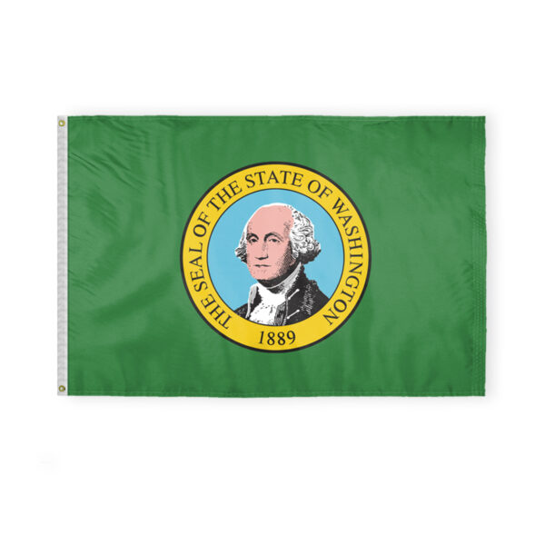 AGAS Washington State Flag 4x6 Ft - Double Sided Reverse Print On Back 200D Nylon