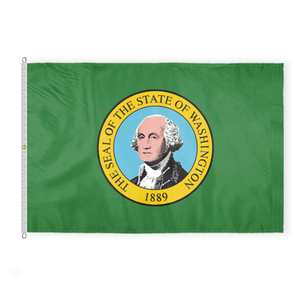 AGAS Washington State Flag 8x12 Ft - Double Sided Reverse Print On Back 200D Nylon