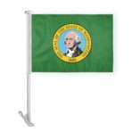AGAS Washington State Car Window Flag 10.5x15 inch - Double Side Printed Knitted Polyester