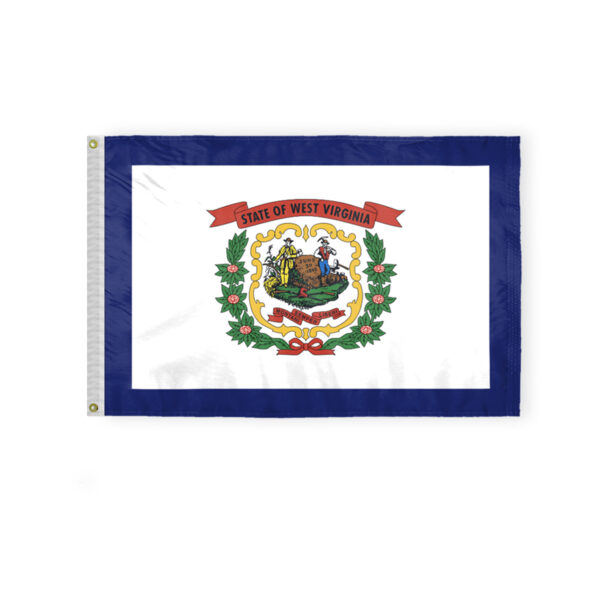 AGAS West Virginia State Flag 2x3 Ft - Double Sided Reverse Print On Back 200D Nylon