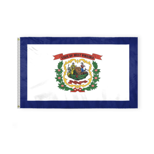 AGAS West Virginia State Flag 3x5 Ft - Single Sided Polyester - Iron Grommets