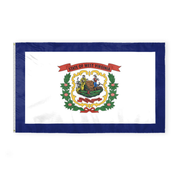 AGAS West Virginia State Flag 6x10 Ft - Double Sided Reverse Print On Back 200D Nylon