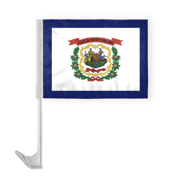 AGAS West Virginia State Car Window Flag 12x16 Inch - Printed Polyester