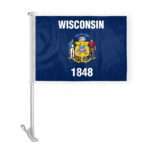 Wisconsin State Car Window Flag 10.5x15 inch