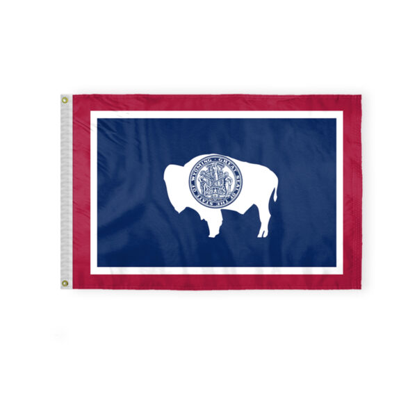 AGAS Wyoming State Flag 2x3 Ft - Double Sided Reverse Print On Back 200D Nylon