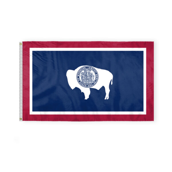 AGAS Wyoming State Flag 3x5 Ft - Single Sided Polyester - Iron Grommets