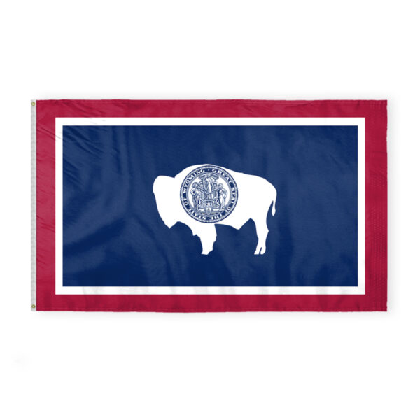 AGAS Wyoming State Flag 6x10 Ft - Double Sided Reverse Print On Back 200D Nylon