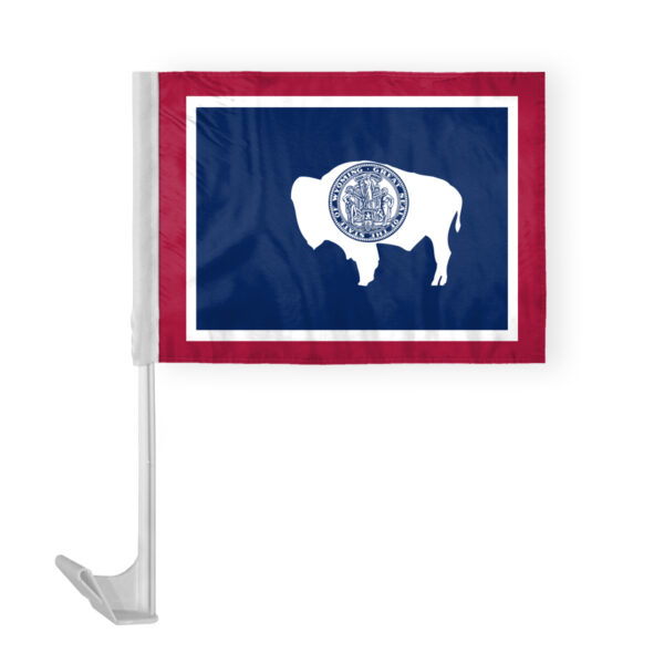 AGAS Wyoming State Car Window Flag 12x16 Inch - Printed Polyester