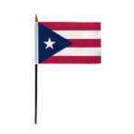 Puerto Rico Stick Flag 4x6 Inch with 11 inch Plastic Pole
