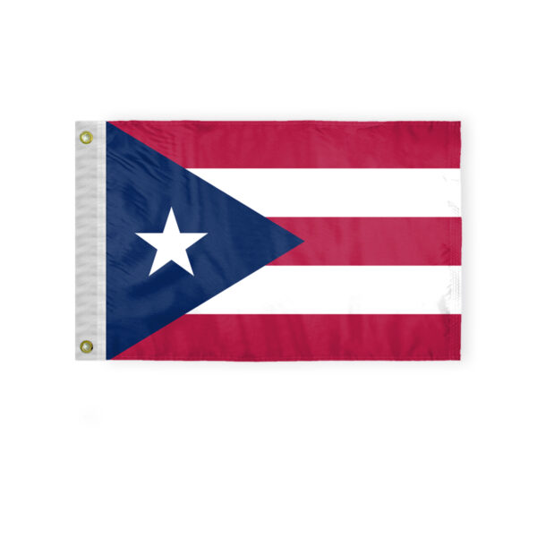 AGAS Puerto Rico State Boat Flag 12x18 Inch - Double Sided Reverse Print On Back 200D Nylon