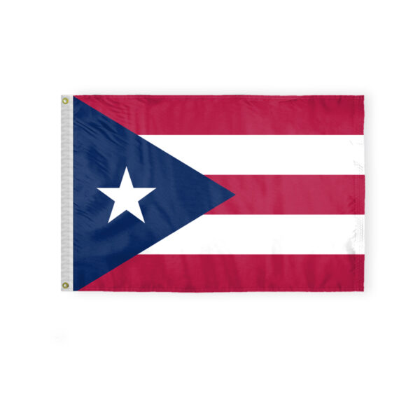 AGAS Puerto Rico State Flag 2x3 Ft - Double Sided Reverse Print On Back 200D Nylon