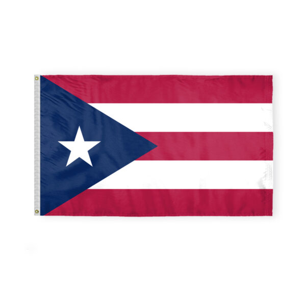 AGAS Puerto Rico State Flag 3x5 Ft - Double Sided Reverse Print On Back 200D Nylon