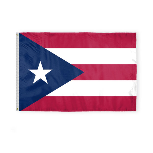 AGAS Puerto Rico State Flag 4x6 Ft - Double Sided Reverse Print On Back 200D Nylon