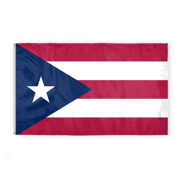 AGAS Puerto Rico State Flag 6x10 Ft - Double Sided Reverse Print On Back 200D Nylon