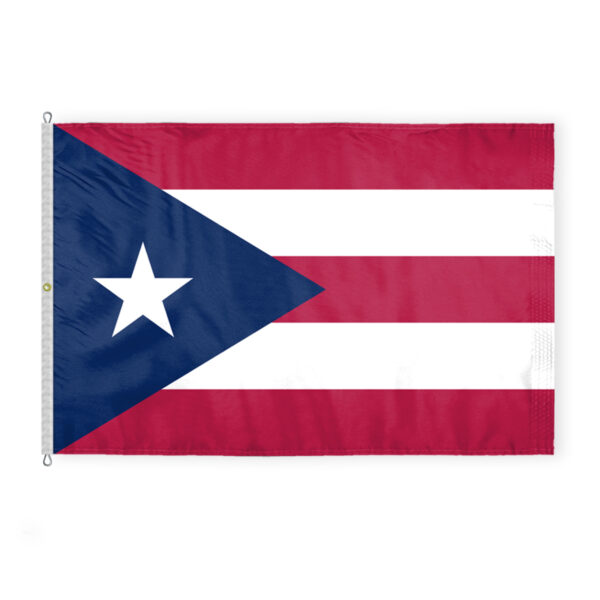 AGAS Puerto Rico State Flag 8x12 Ft - Double Sided Reverse Print On Back 200D Nylon