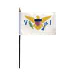 Virgin Islands Stick Flag 4x6 Inch with 11 inch Plastic Pole