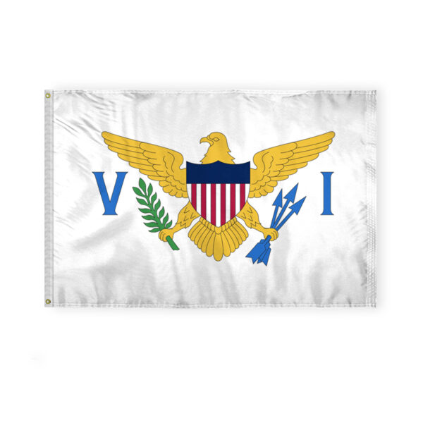 AGAS Virgin Islands State Flag 4x6 Ft - Double Sided Reverse Print On Back 200D Nylon