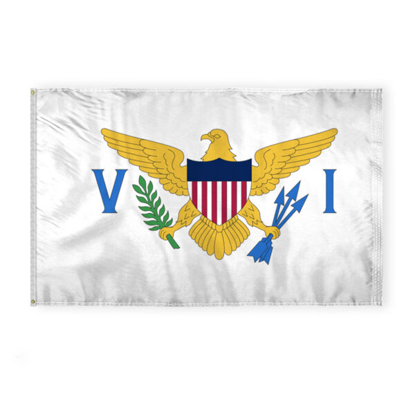 AGAS Virgin Islands State Flag 5x8 Ft - Double Sided Reverse Print On Back 200D Nylon