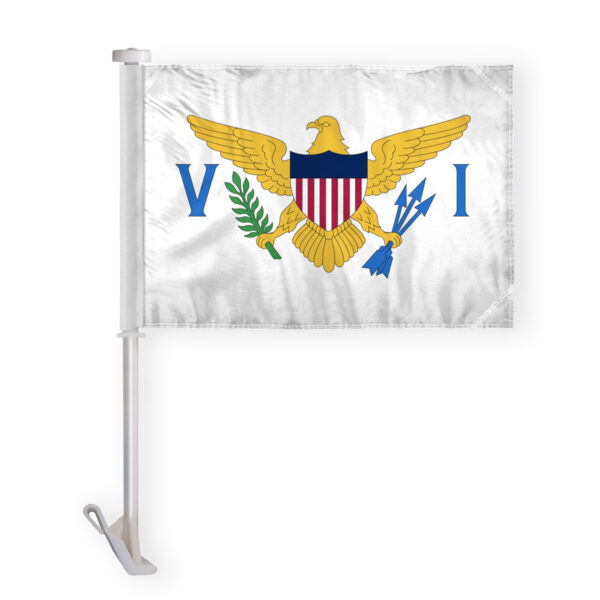 AGAS Virgin Islands State Car Window Flag 10.5x15 inch - Double Side Printed Knitted Polyester