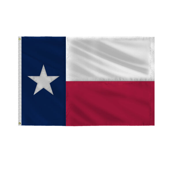 AGAS Texas State 4x6 Ft Flag - Embroidered Sewn on 200D Nylon Fabric - Canvas Header Brass Grommets - Fade Proof Sharp Colors
