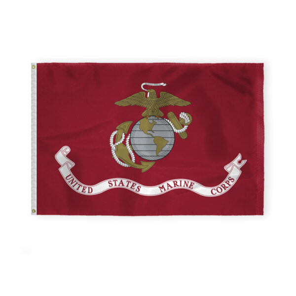 AGAS Marine Corps Flag 4.4x5.6 Ft - Printed 200D Nylon Canvas Header Two Brass Grommets