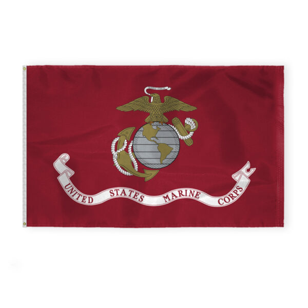 AGAS Large Marine Corps Flag 5x8 Ft - Printed 200D Nylon