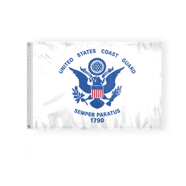 AGAS US Coast Guard Flag 2x3 Ft - Printed Durable Polyester Indoor US Military Flag