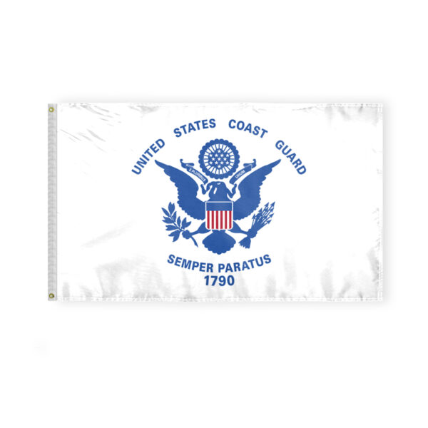 AGAS US Coast Guard Flag 3x5 Ft - Printed Durable Polyester Indoor US Military Flag
