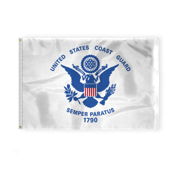 AGAS Large US Coast Guard Flag 4x6 Ft - Printed 200D Nylon Canvas