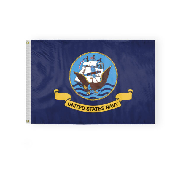 AGAS US Navy Flag 2x3 Ft - Printed Durable Polyester Indoor US Military Flag